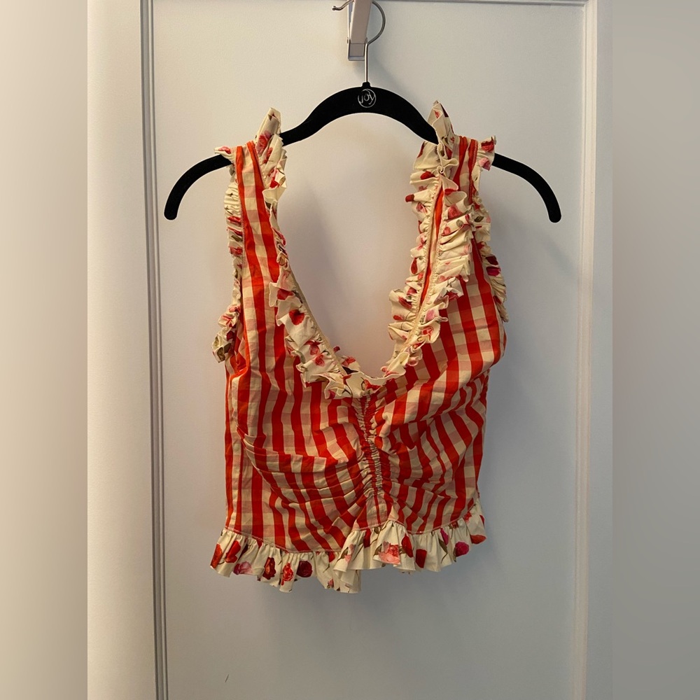 Paul Smith Red and Cream Checkered top